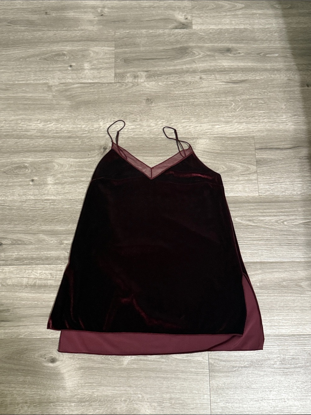 Free People Velvet Cami in Burgundy